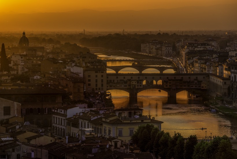 意大利阿诺河老桥建筑风景图(14张高清图片)